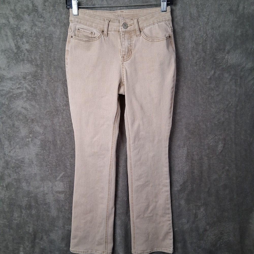 Time And Tru Women Bootcut Jeans Size 2 Khaki Beige Stretchable Mid Rise Comfort